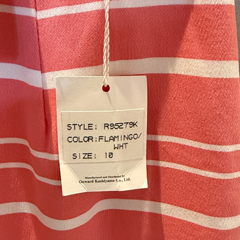 Kors Michael Kors Flamingo Pink and White Striped Skirt; Sz 10; Brand New!! - Picture 3 of 9